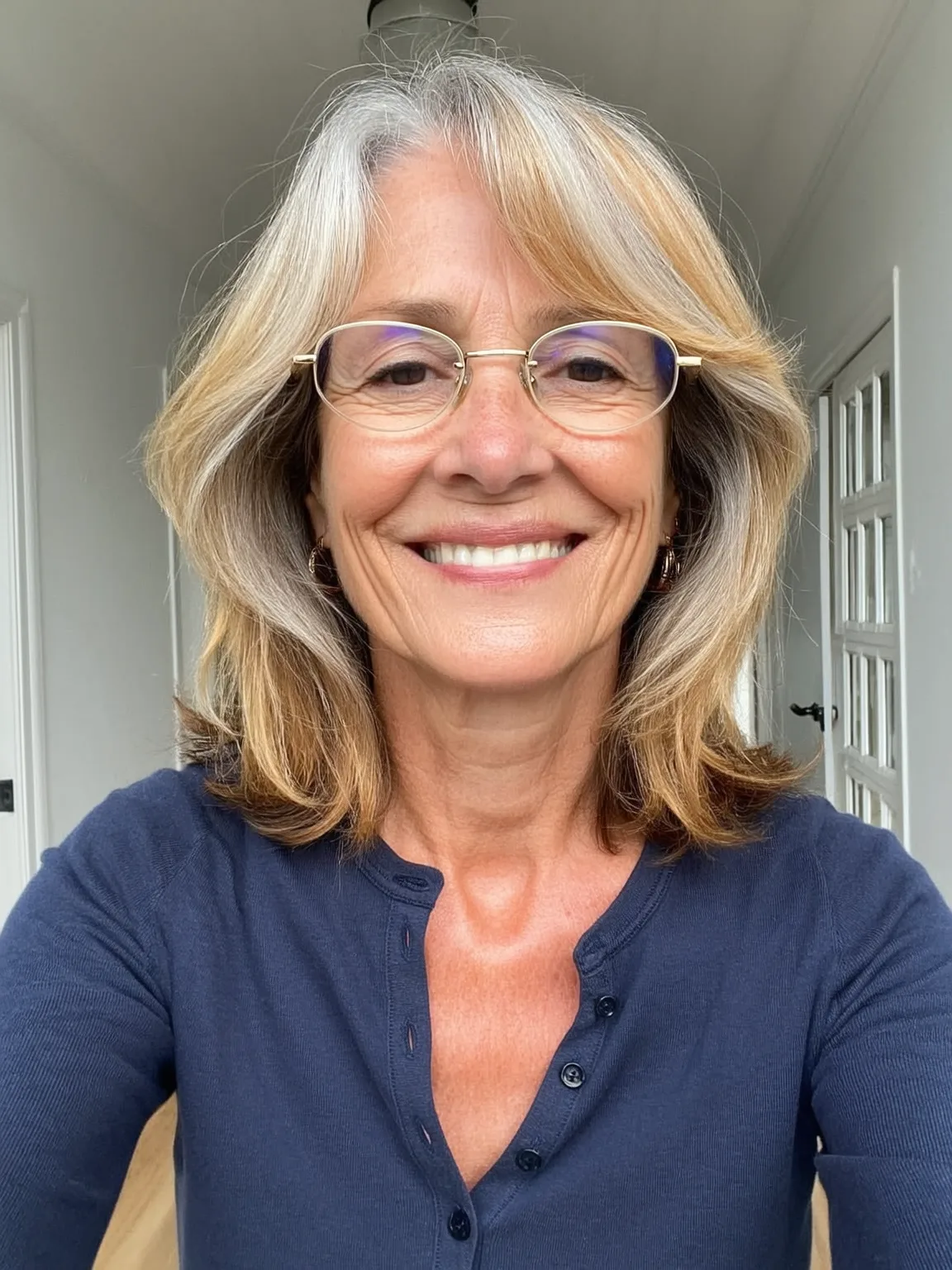 Silver Layered Cut with Light Blonde Highlights